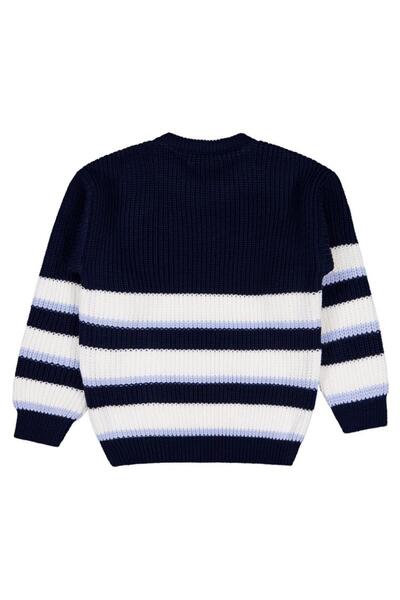 Civil Boys Striped Shirt 6-9 Years Old Sweater - Navy Blue 9-10 Years Old