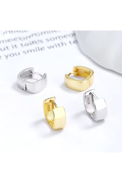 delis Σκουλαρίκια από ασήμι 925, JW1667, τετράγωνο μοντέλο, επιχρυσωμένα