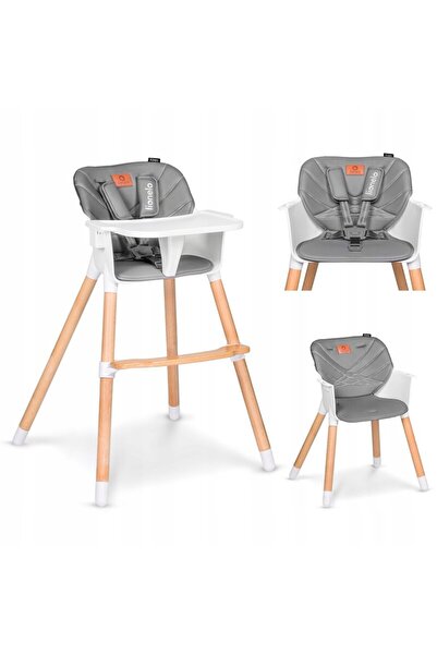 Lionelo Dining chair, Lionelo, Koen, Beech, 2 in 1, Transformable, Supports 30 kg, 6 months+, Gray