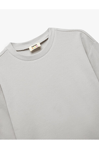 Koton Βαμβακερό μακρυμάνικο φούτερ με λαιμόκοψη Oversize Basic