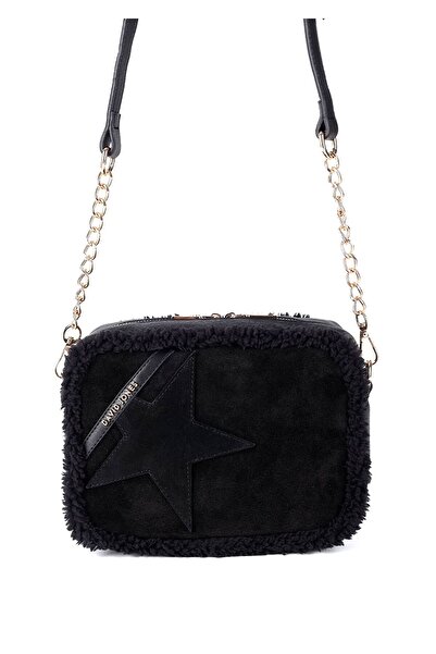 David Jones ED068 YILDIZ DETAYLI HAKİKİ DERİ ÇAPRAZ ÇANTA KADIN