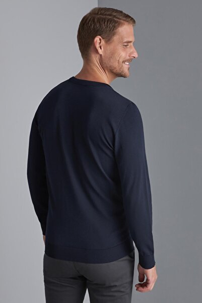 İgs Синій Slim Fit вузький крій, велосипедна горловина, прямий довгий рукав, трикотаж