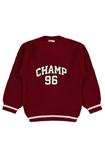 Civil Boys Champ Embroidered Sweater for Ages 6-9 - Burgundy9-10 Years Old