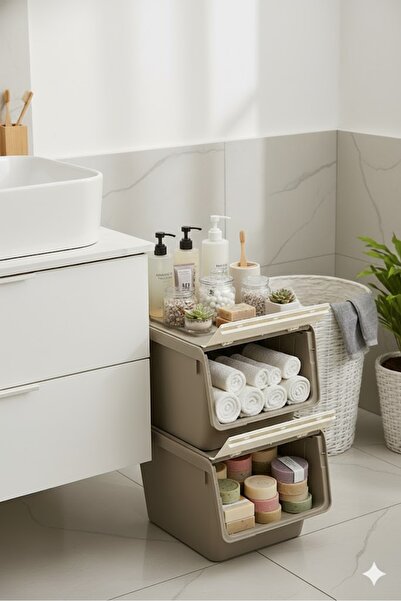 EVONİTA 13 L Kapaklı Küçük Boy Çok Amaçlı Plastik Saklama Kutusu – Mutfak Banyo Dolap İçi Organizer