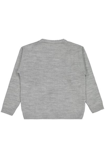 Civil Girls Large Floral Patterned Sweater for Ages 6-9 - Gray 7-8 Years