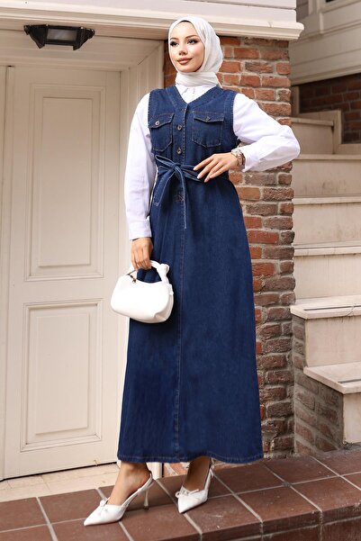 Missvalle Ζώνη Λεπτομερή τζιν Gilet Σκούρο Μπλε 19246