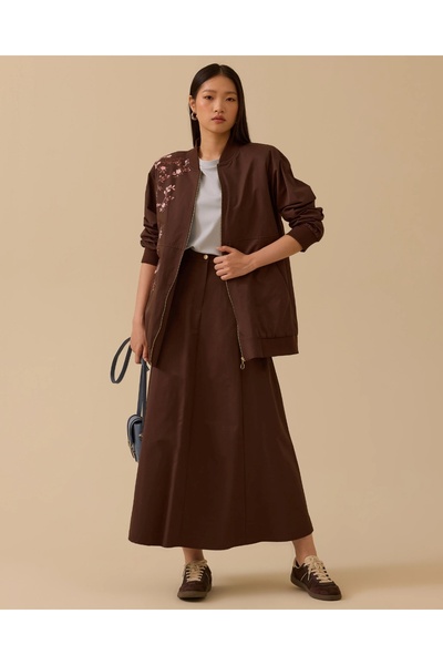 SEÇİL Yeni Kadın baskılı fermuar detaylı cepli ceket 10002421111015