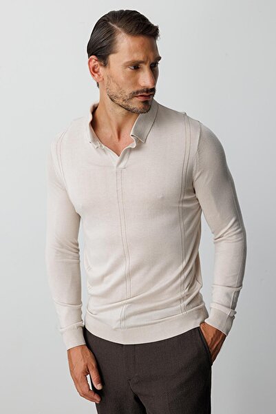 İgs Бежевий стандартний фіт-поло з довгими рукавами