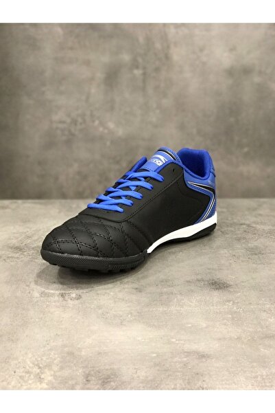 Slazenger Konforlu Rahat Kalıp Bağcıklı Halı Saha Ayakkabısı Mavi Siyah Erkek Spor Ayakkabı