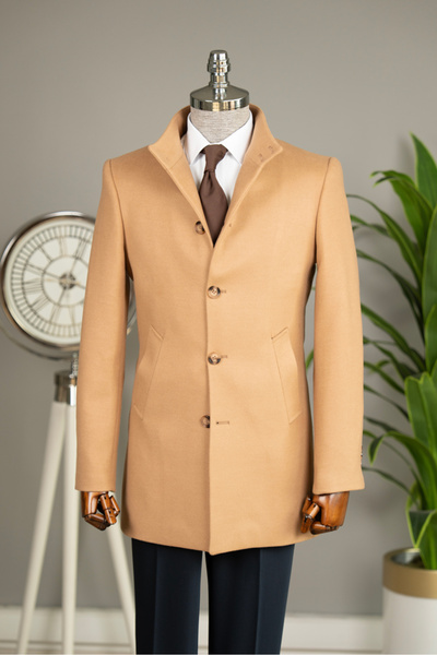 Terzi Ayhan Classics Hakim Yaka Wool Blend Slim Fit Men's Coat