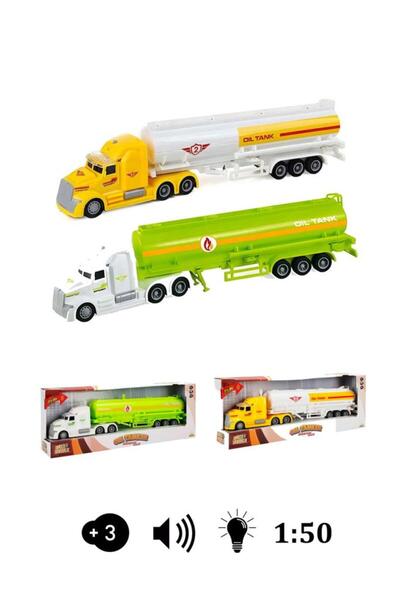 Tıfıl Toys Sesli ve Işıklı Sürmeli Oyuncak Yakıt Tankeri Maxx Wheels 1:50 Araba