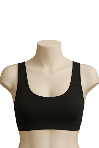 Emay Black Mi 1816 Training Bra with 6 Pads and Thick Straps