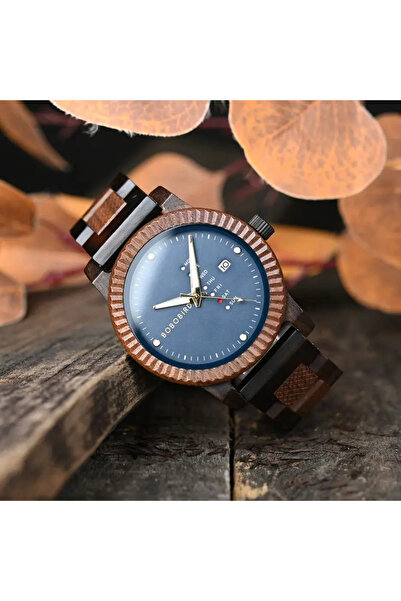 Bobo Bird Ρολόι χειρός για άνδρες με χαλαζία, αναλογικό μπαμπού, ξύλο, ημερολόγιο, ημερομηνία