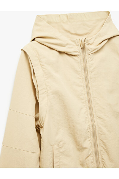 Koton Long Sleeve Zippered Basic Hooded Jacket