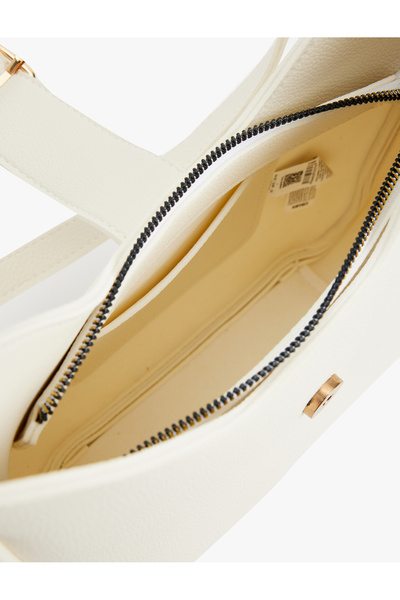 Koton Faux Leather Tote Bag with Metal Buckle and Zipper