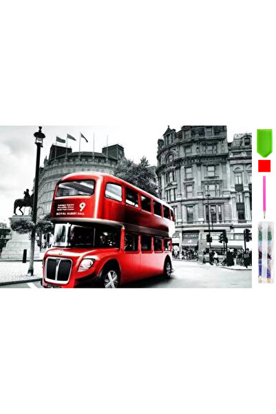zola Goblen mozaic cu diamante, Autobuz in Londra, 30 x 40 cm