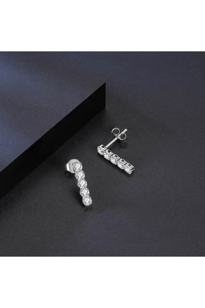 delis Σκουλαρίκια από ασήμι 925, JW1777, μοντέλο τένις, επιπλατινωμένα με ρόδιο