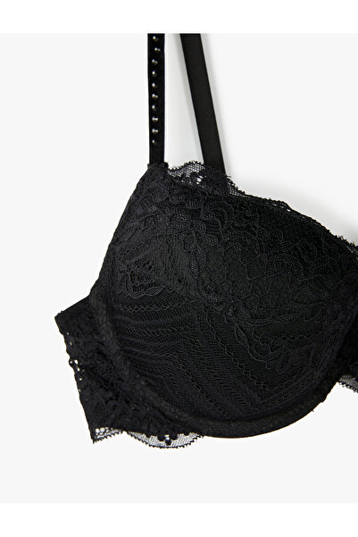 Koton Extra Padded Support Bra with Lace Detail