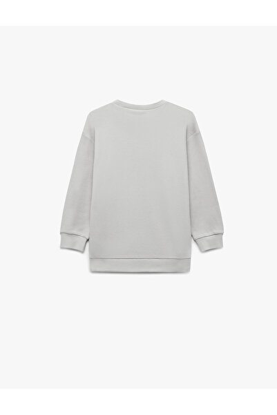 Koton Βαμβακερό μακρυμάνικο φούτερ με λαιμόκοψη Oversize Basic