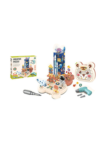 TSUMAB Kids Creative Puzzle Drill Set – 168 Pcs 3D Space Building Toy