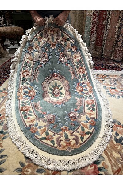 RD RAMAZAN DAĞ EL HALI SANATI El Dokuma Kabartmalı Oval Çin Halısıdır Birinci...
