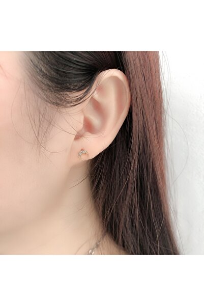 delis 925 silver earrings, JW1779, crescent moon pattern, gold plated