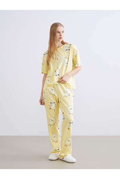 LC Waikiki Set de pijamale de damă cu decolteu rotund