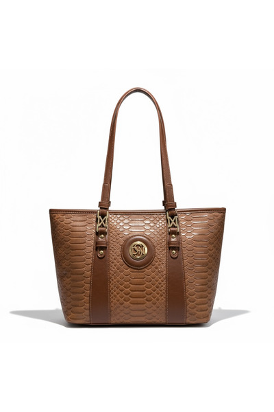 NEWCO GEANTĂ DE UMĂR ȘI DE MÂNĂ DSN PIELE ARTIFICIALĂ DETALIATĂ AURIE CU MOTIV