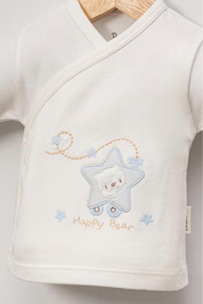 Bebitof 100% Cotton Cute Trendy Teddy Bear Patterned 10-Piece Boxed Newborn Hospital Release Bodysuit Set