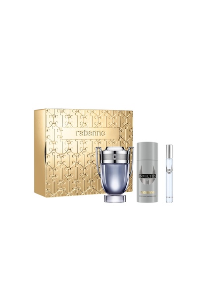 Paco Rabanne Invictus Gift Set, Men, 100ml Eau de Toilette + 150ml Deo Spray + 10ml Eau de Toilette