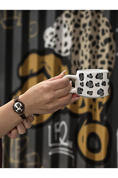 İlbay Çini Takı Kupa Bracelet Set Gray Leopard