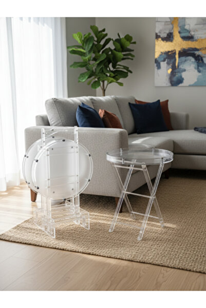 Bec4 Round acrylic table set, a touch of elegance and practicality
