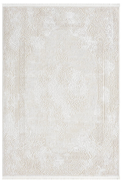 SEYRAN HALI Vista Krem Halı Akrilik Halı Yumuşak Dokulu Salon Oturma Odası Ya...