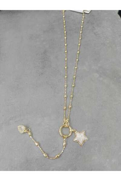 stainless steell YILDIZLI PIRLANTALI ÇELİK KOLYE