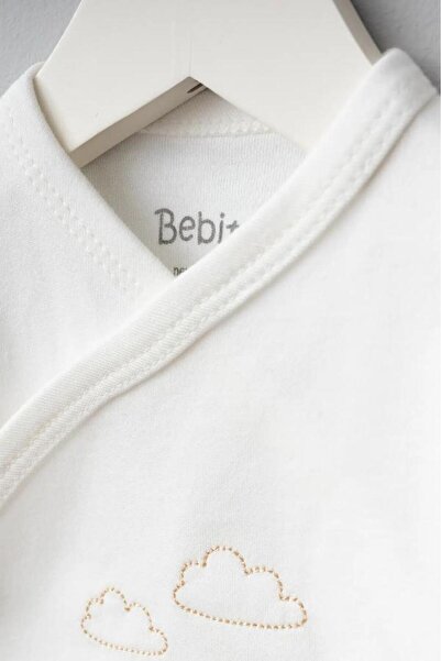 Bebitof 100% Cotton Cloudy Car Patterned 5 Piece Newborn Hospital Discharge Bodysuit Set Bbtf.Krm.20109