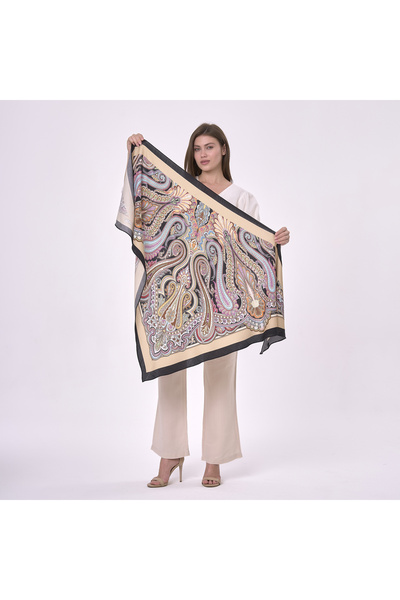 Nomads Felt Nomads Shawl Patterned Large Wool Silk Scarf Shawl