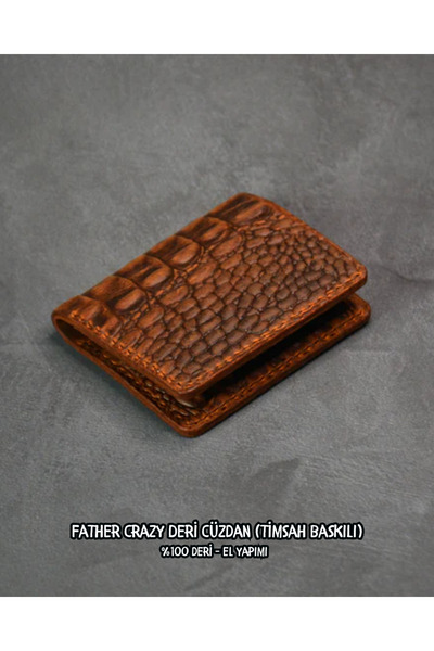 Nicevia Father Crazy Leather Wallet (Crocodile Printed)
