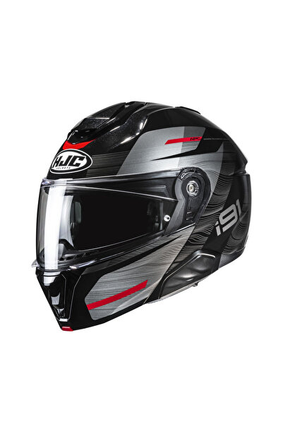HJC İ91 Dusk MC1 Çene Açılır Motosiklet Kaskı Gri Kırmızı