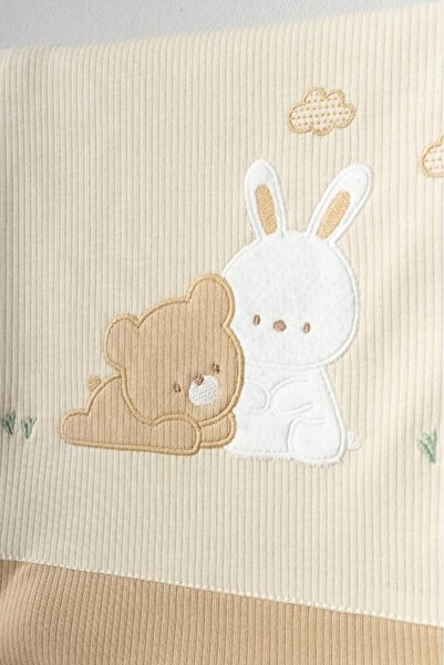 Bebitof 100% Cotton Teddy Bear and Rabbit Patterned 10-Piece Boxed Newborn Hospital Discharge Set Bbtf.Bj.10