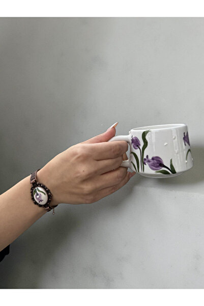 İlbay Çini Takı Kupa Bracelet Set Purple Tulip