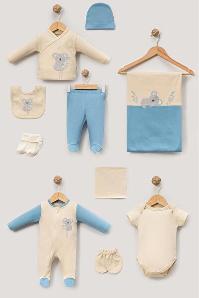 Bebitof 100% Cotton Cute Koala Patterned 10-Piece Boxed Newborn Hospital Rele...