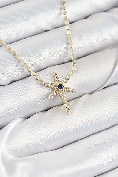 Skygo Brass Zircon Stone Pole Star Model Crushed Chain Gold Color Women's Necklace - Tj-Bko10388