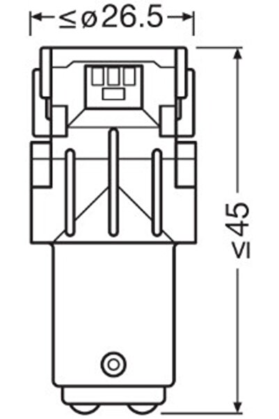 ams-OSRAM SET OF 2 AUXILIARY LED BULB 12V (P21/5W) RED BLI OSRAM