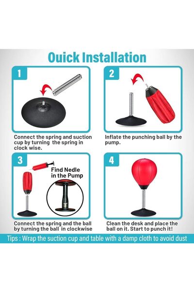 Generic Desktop Punching Bag - Spring Chassis & Strong Suction, Stress Relief Speed Bag