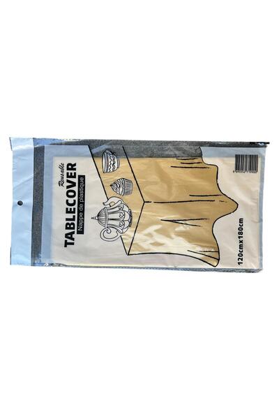 omeyva Plastic Nylon Waterproof Party Picnic Colorful Tablecloth - 120X180 Cm. - Gold - 1 Piece