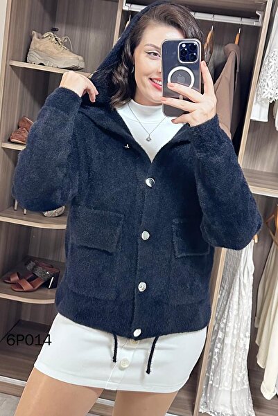 İnce Topuk Prive Series Hooded Soft Knitwear Cardigan 6P014