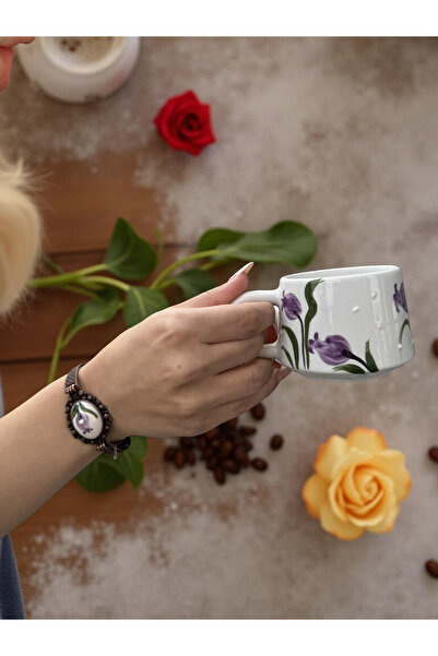 İlbay Çini Takı Kupa Bracelet Set Purple Tulip