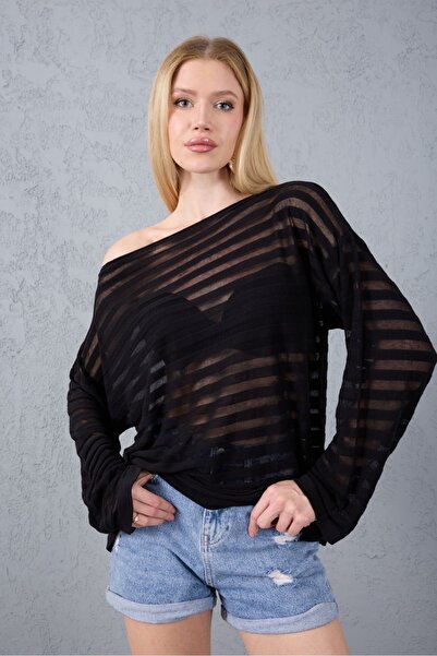 sumoda Kadın Triko Kazak Transparan İnce Yumuşak Dokulu Tasarım Yeni Yıl