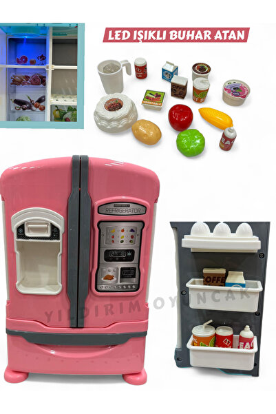 YILDIRIM OYUNCAK Led Işıklı Buhar Sprey Atan Açılabilir Çift Kapılı Buzdolabı...