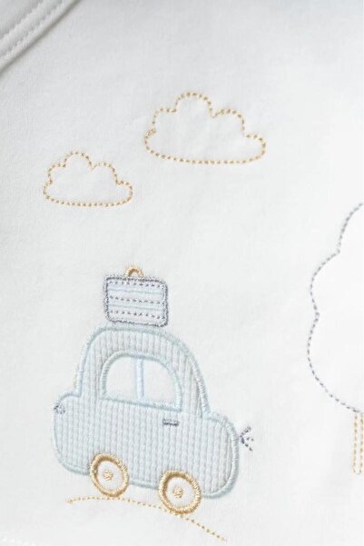 Bebitof 100% Cotton Cloudy Car Patterned 5-Piece Newborn Hospital Release Bodysuit Set Bbtf.Mv.20109